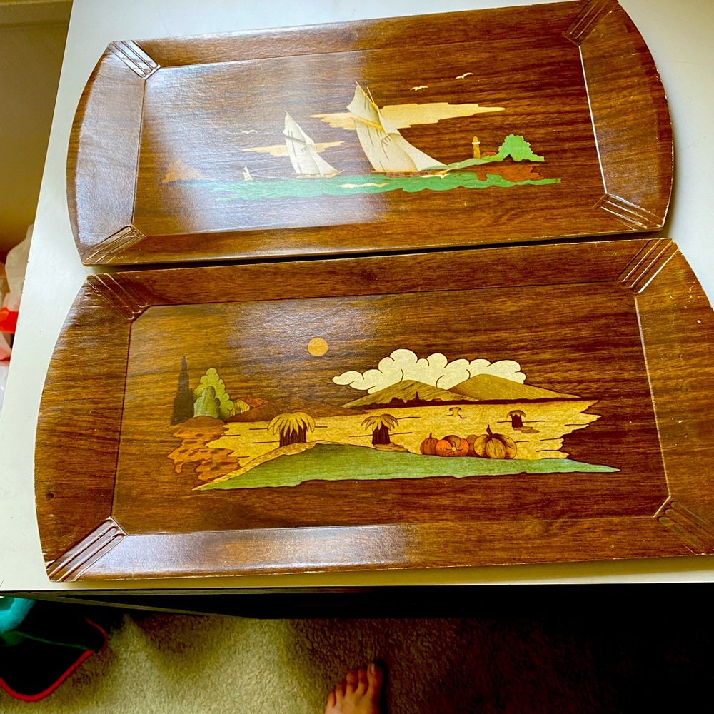 Hasko vintage wooden trays